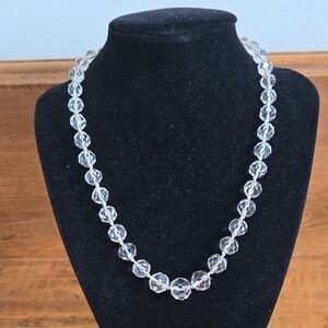 Faceted Rock Crystal(?) Spinel(?) Necklace